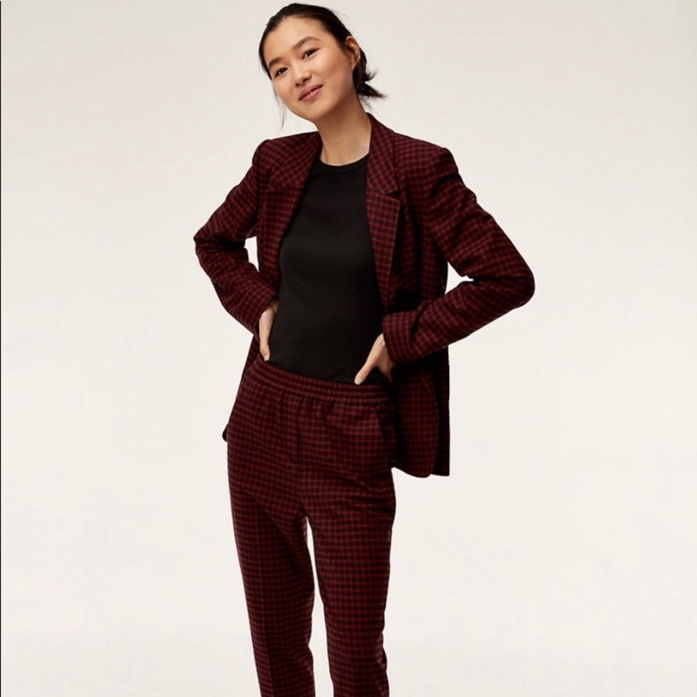 (Moving Sale) Ariztia plaid double breasted blazer